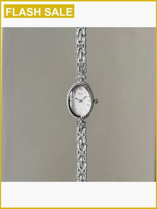 Oval Vintage Analog Quartz Wrist Watch with Roman Numerals Alloy Steel main image 5